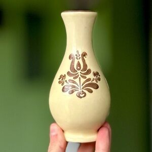 VTG Pottery Rustic Cottagecore Mini Vase Floral Accented Farmhouse Vase Deco Art